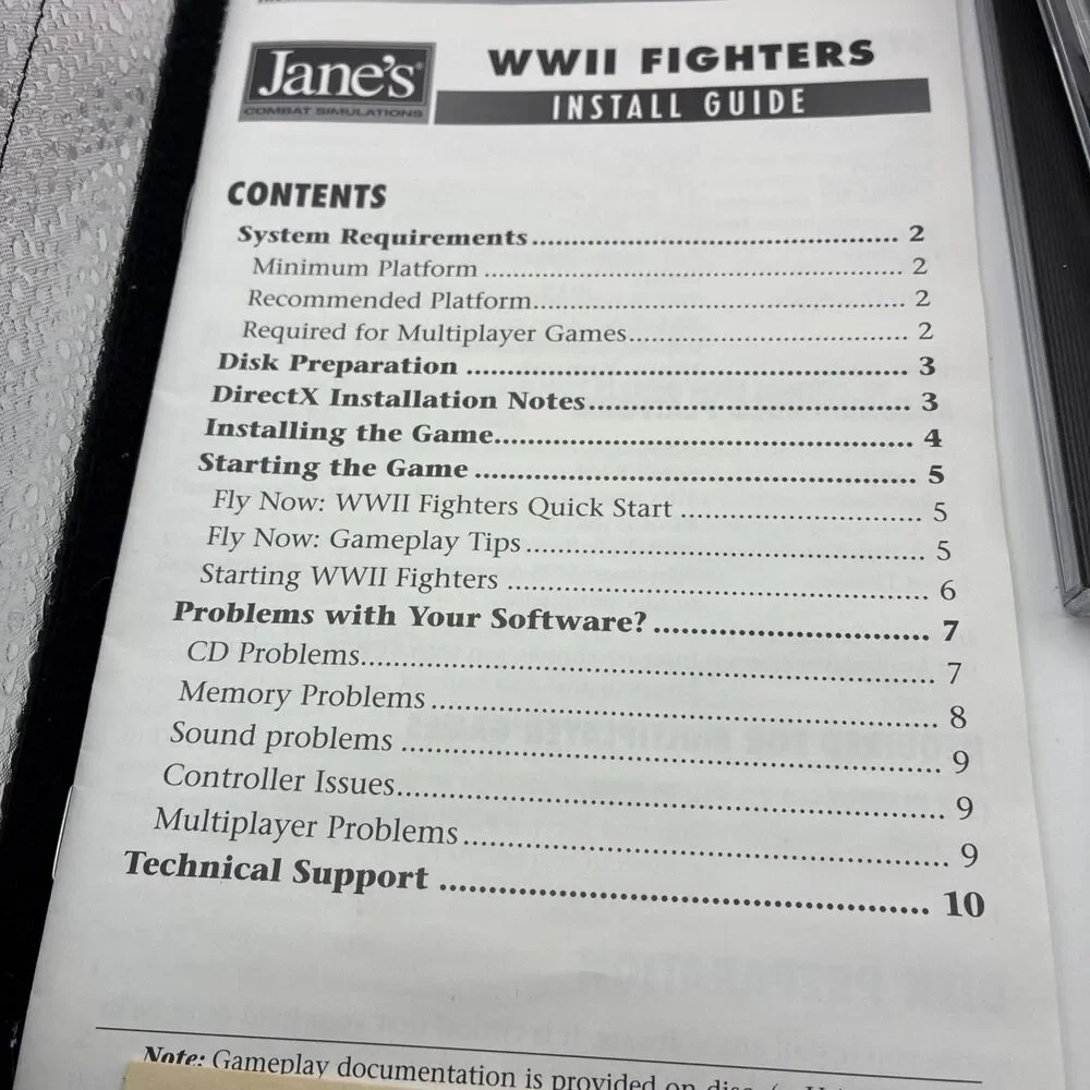 Jane's WWII Fighters PC 1998 Big Box PC Game + Inserts